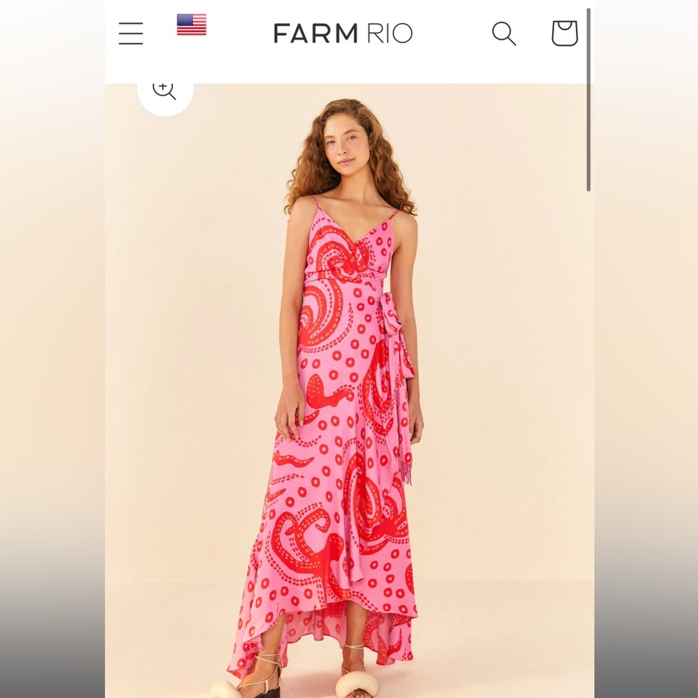 Farm Rio Octocool midi dress size small. Perfect condition